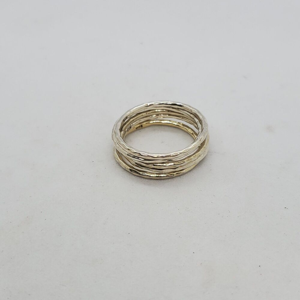 Set of 5 Sterling Silver Stacking Rings Size 8